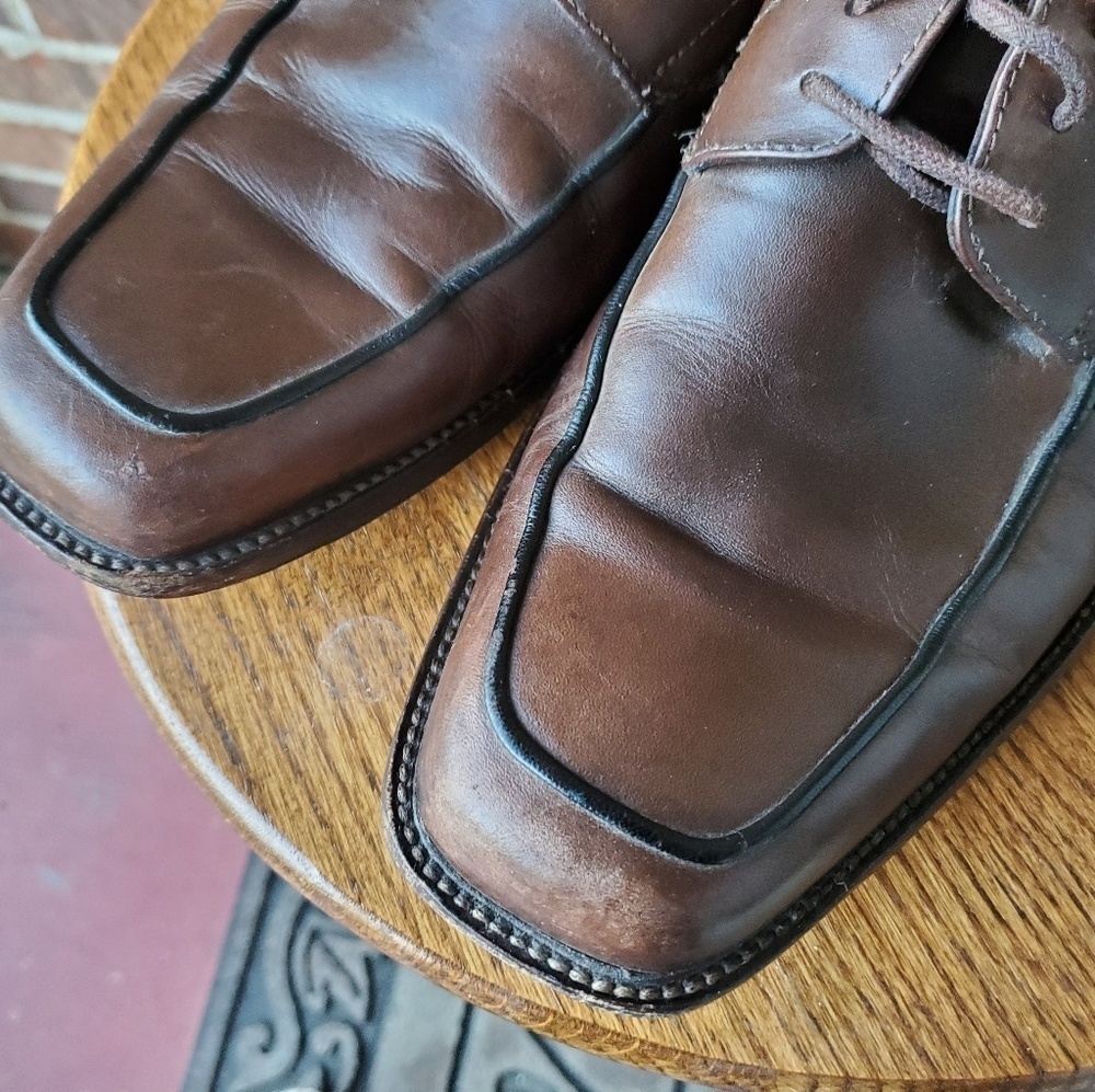 Johnston Murphy Brown Leather Lace Up Shoes - Picture 4 of 7